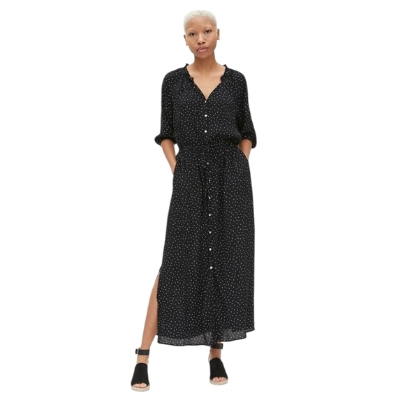 GAP Dresses & Skirts - Gap Perfect Maxi Shirtdress Polka Dot Print